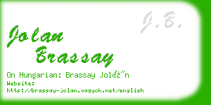 jolan brassay business card